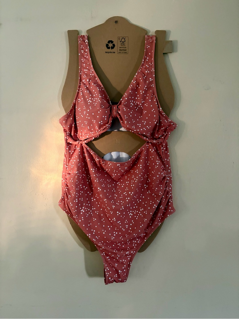 Women One-Piece Swimsuit in Dusty Rose with White Speckle